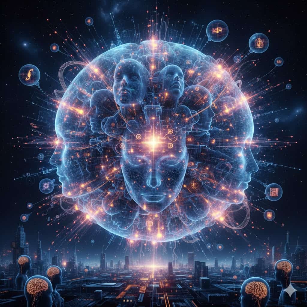 صورة الغلاف لـ الوعي الجماعي وهيمنة الذكاء الاصطناعي 